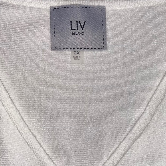 NWOT Liv Milano Dolman Sleeve Rhinestone and Lace Embellished Sweater - Picture 8 of 9